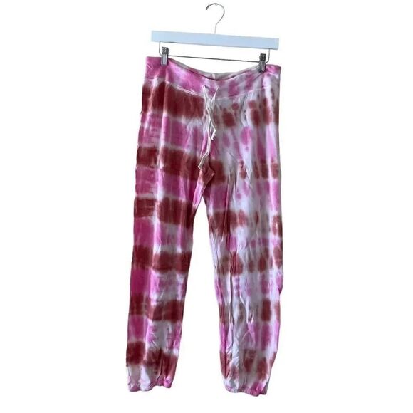 Sundry Lyocell Tie-Dye Basic Terry Joggers Pink Orange Loungewear Sporty Pants 4 - Picture 1 of 13